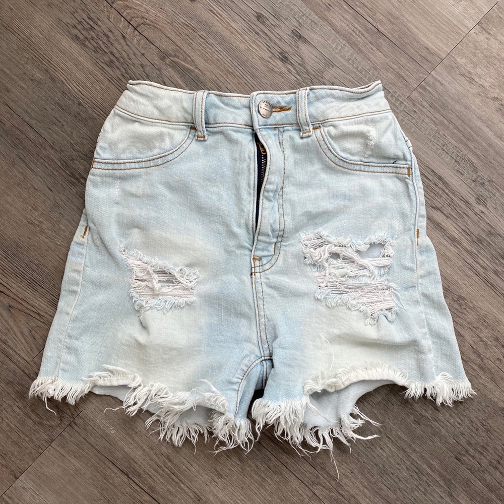 Distressed Denim Shorts